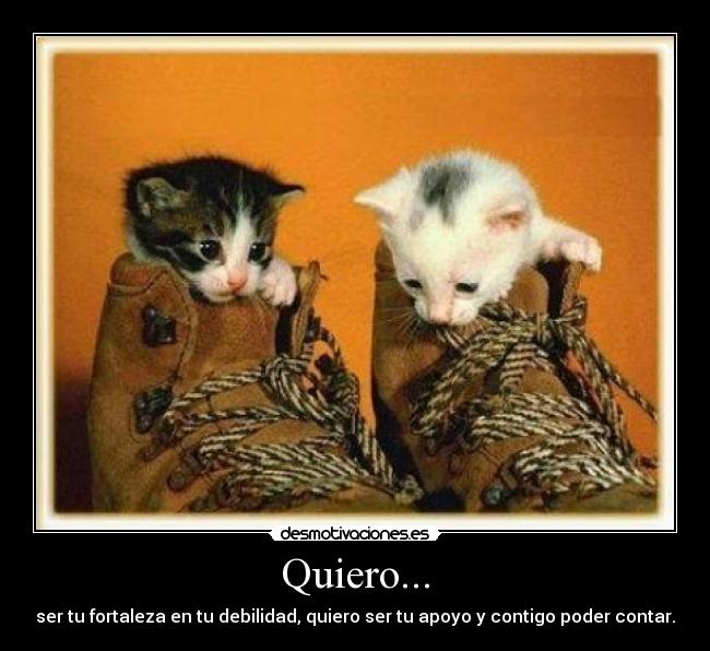 Quiero... - ser tu fortaleza en tu debilidad, quiero ser tu apoyo y contigo poder contar.
