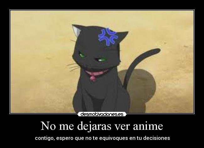 No me dejaras ver anime - contigo, espero que no te equivoques en tu decisiones
