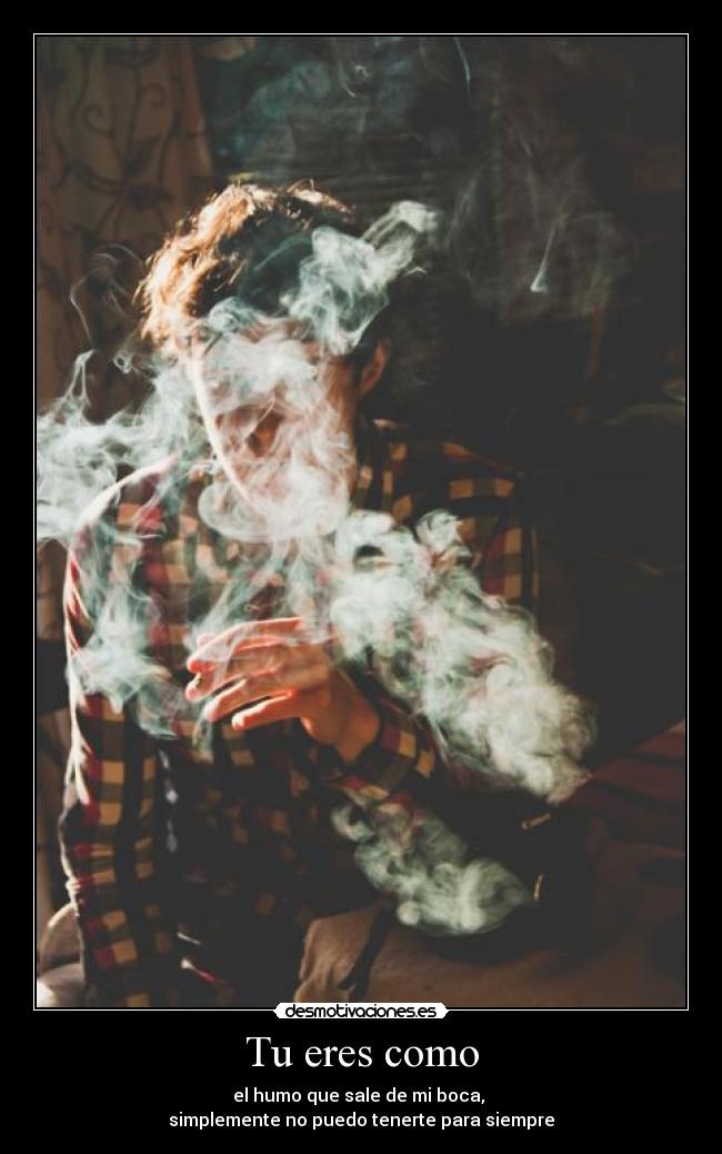 Tu eres como - el humo que sale de mi boca, 
simplemente no puedo tenerte para siempre