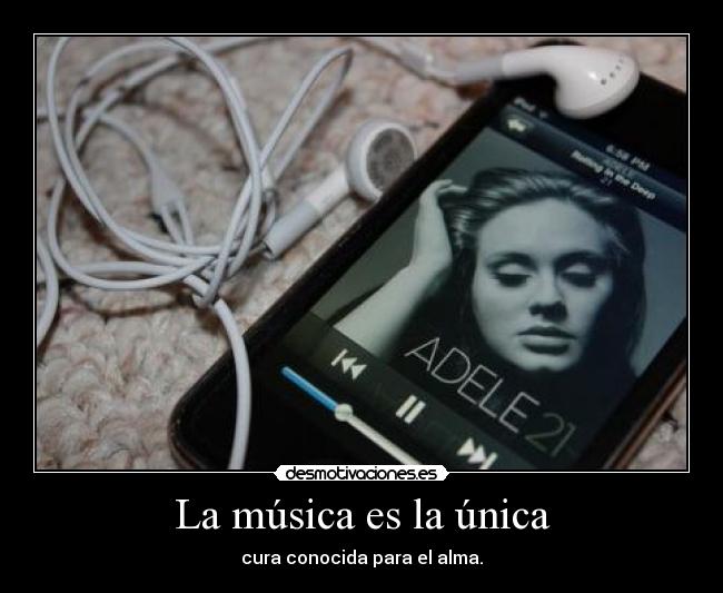 La música es la única - cura conocida para el alma.