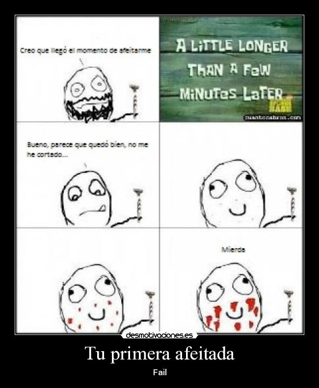 carteles primera afeitada desmotivaciones
