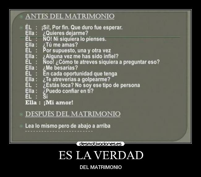 ES LA VERDAD - DEL MATRIMONIO
