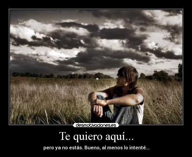 Te quiero aquí... - pero ya no estás. Bueno, al menos lo intenté...