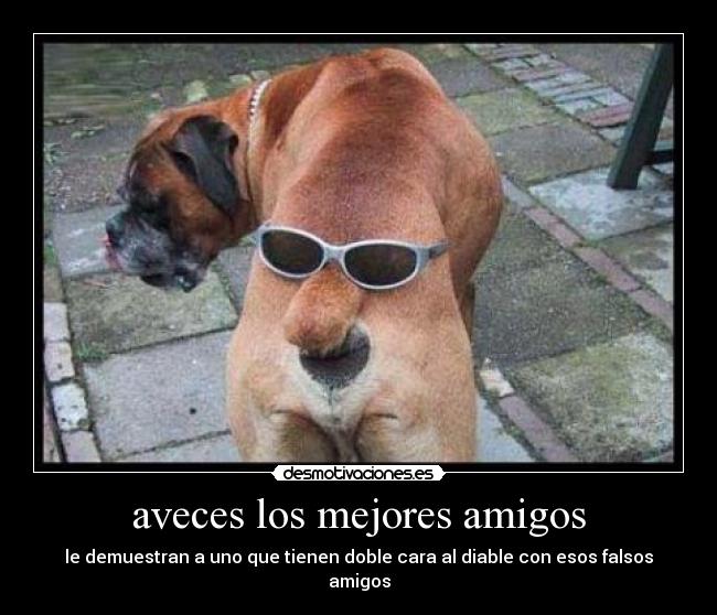 aveces los mejores amigos - le demuestran a uno que tienen doble cara al diable con esos falsos amigos