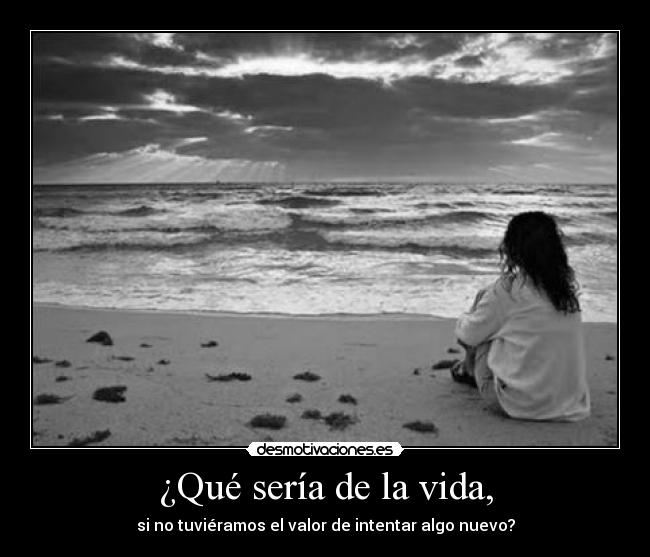 ¿Qué sería de la vida, - si no tuviéramos el valor de intentar algo nuevo?