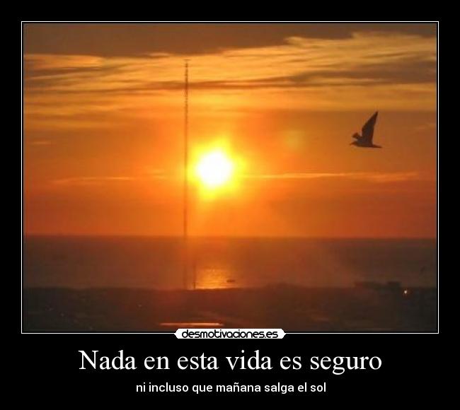 Nada en esta vida es seguro - 