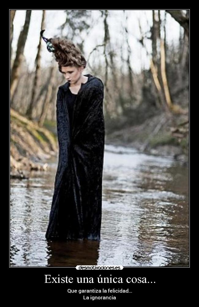 Existe una única cosa... - Que garantiza la felicidad...
La ignorancia