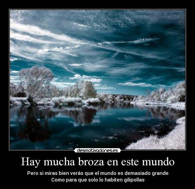 Hay mucha broza en este mundo -