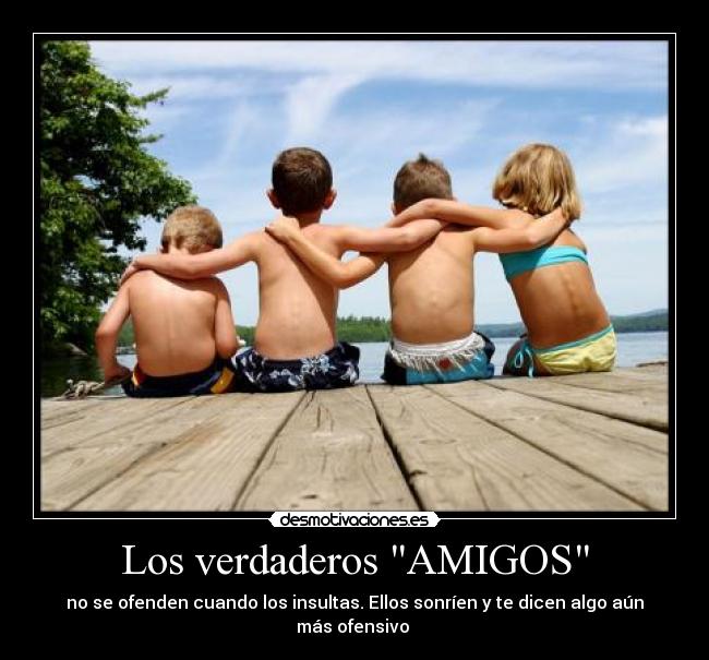 Los verdaderos AMIGOS - no se ofenden cuando los insultas. Ellos sonríen y te dicen algo aún más ofensivo ♥