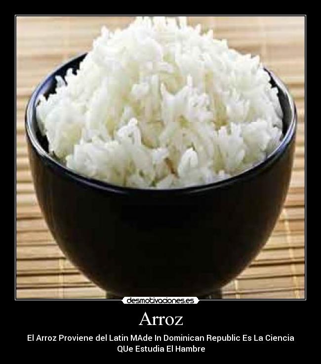 Arroz - El Arroz Proviene del Latin MAde In Dominican Republic Es La Ciencia
QUe Estudia El Hambre