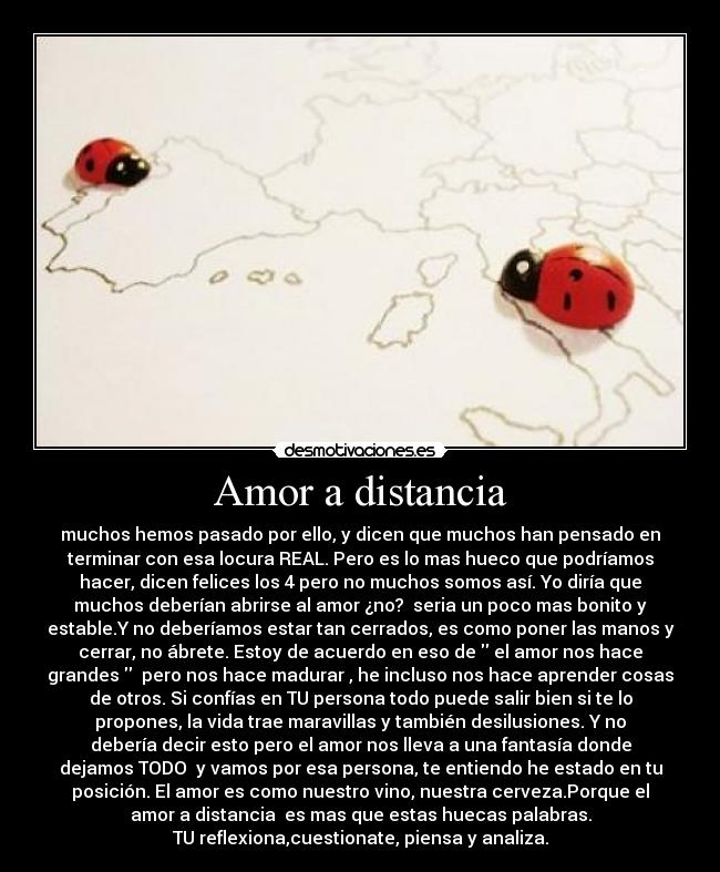 carteles amor distancia nose cosa reflexionar animooo desmotivaciones
