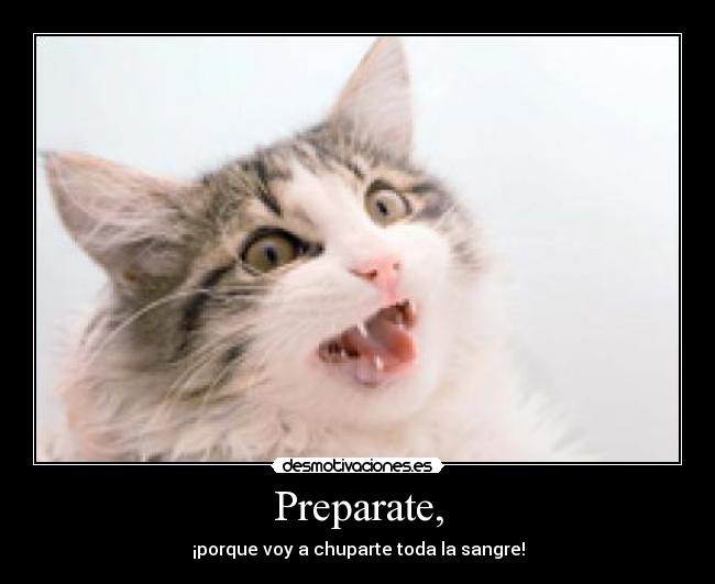 Preparate, - ¡porque voy a chuparte toda la sangre!