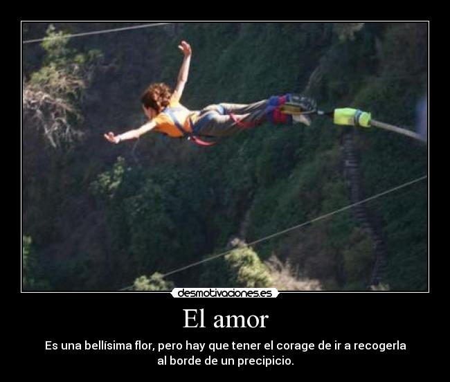 El amor - Es una bellísima flor, pero hay que tener el corage de ir a recogerla
al borde de un precipicio.