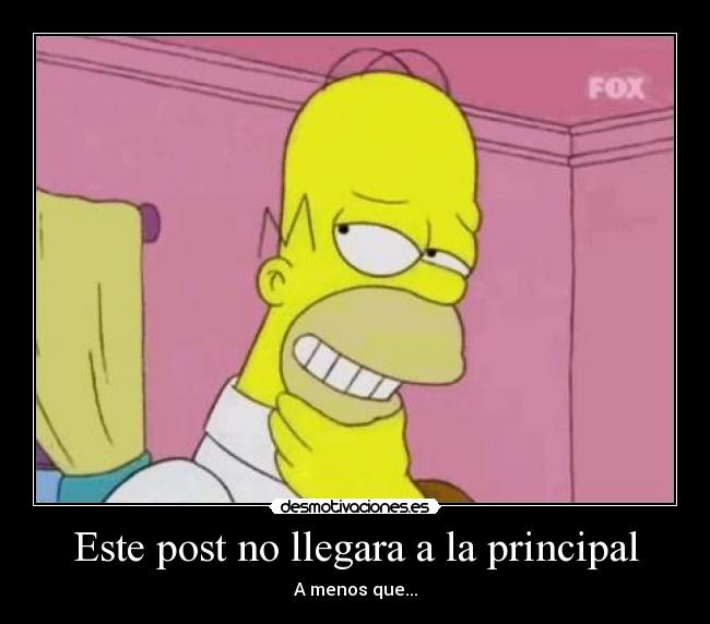 Este post no llegara a la principal -