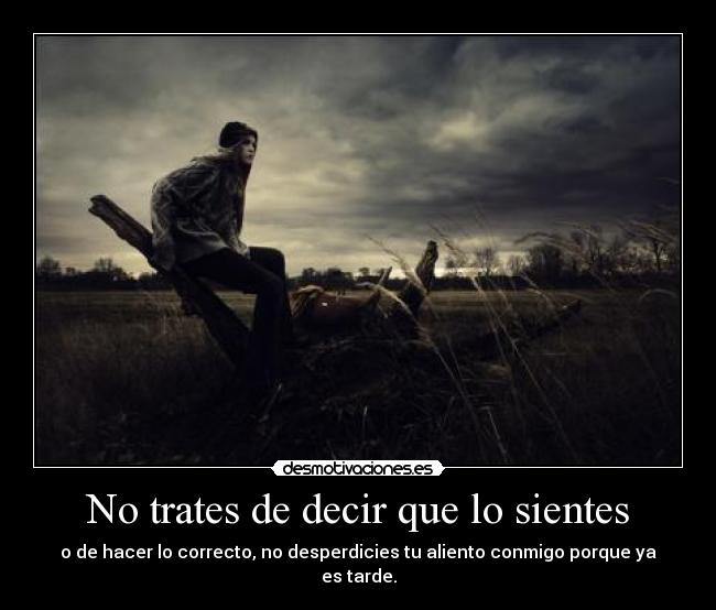 No trates de decir que lo sientes - o de hacer lo correcto, no desperdicies tu aliento conmigo porque ya es tarde.