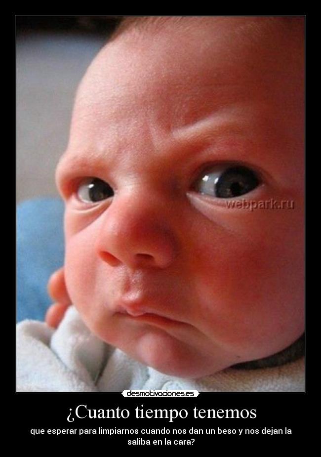 ¿Cuanto tiempo tenemos - que esperar para limpiarnos cuando nos dan un beso y nos dejan la
saliba en la cara?