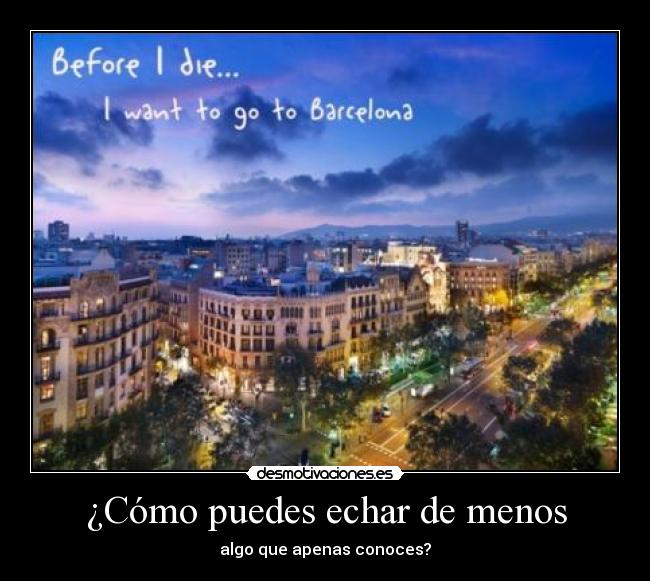 ¿Cómo puedes echar de menos - algo que apenas conoces?