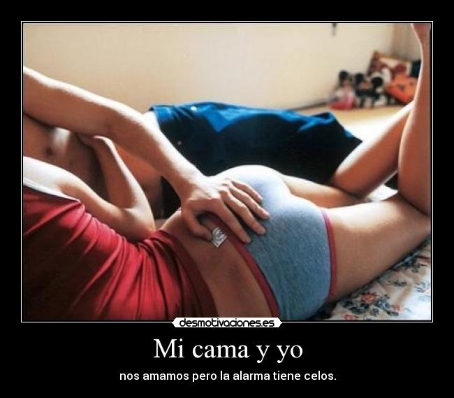 Mi cama y yo - nos amamos pero la alarma tiene celos.