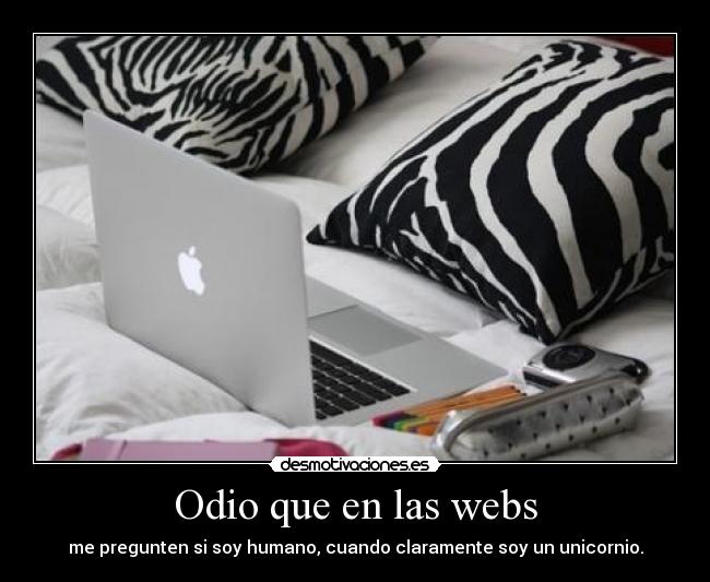 Odio que en las webs -