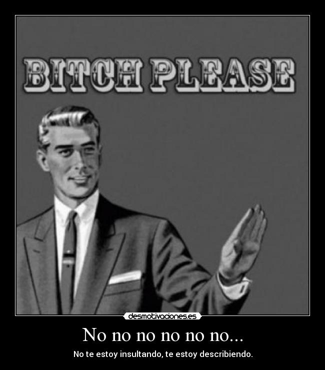 No no no no no no... - No te estoy insultando, te estoy describiendo.