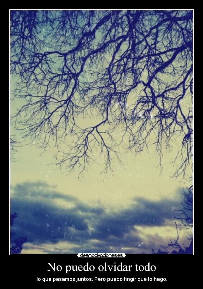 No puedo olvidar todo - lo que pasamos juntos. Pero puedo fingir que lo hago.