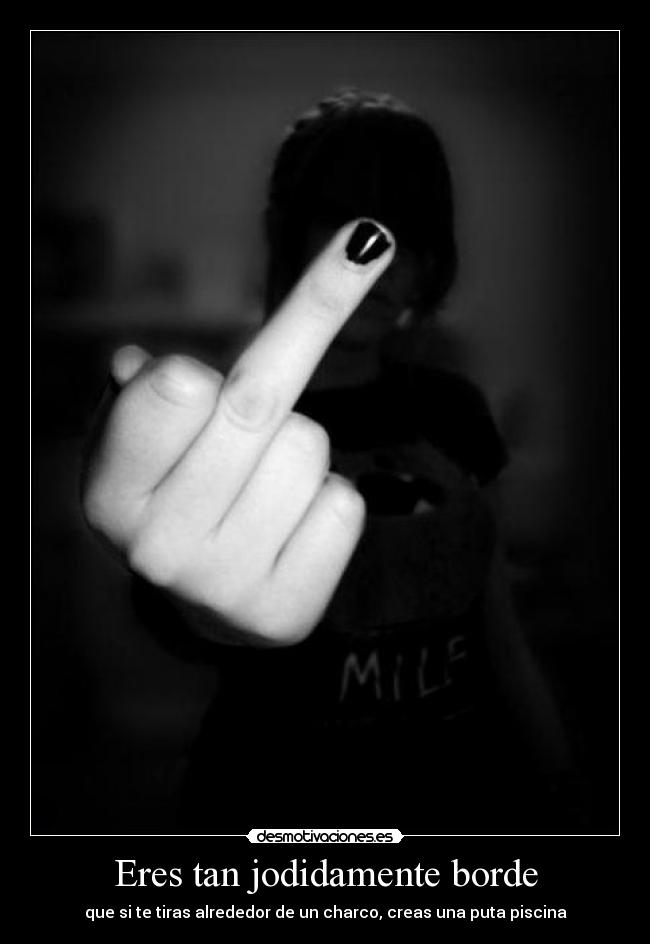 Eres tan jodidamente borde -