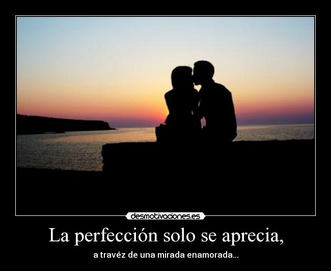 La perfección solo se aprecia, - a travéz de una mirada enamorada...