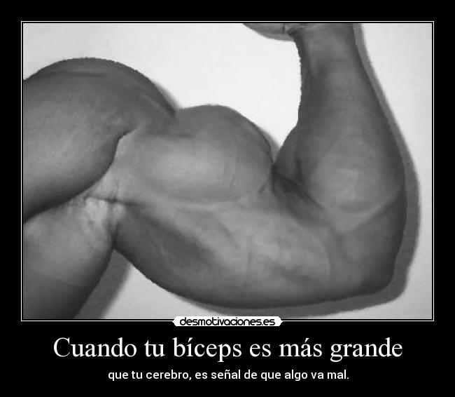 Cuando tu bíceps es más grande - que tu cerebro, es señal de que algo va mal.