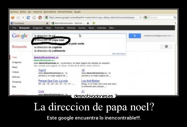 La direccion de papa noel? - Este google encuentra lo inencontrable!!!.