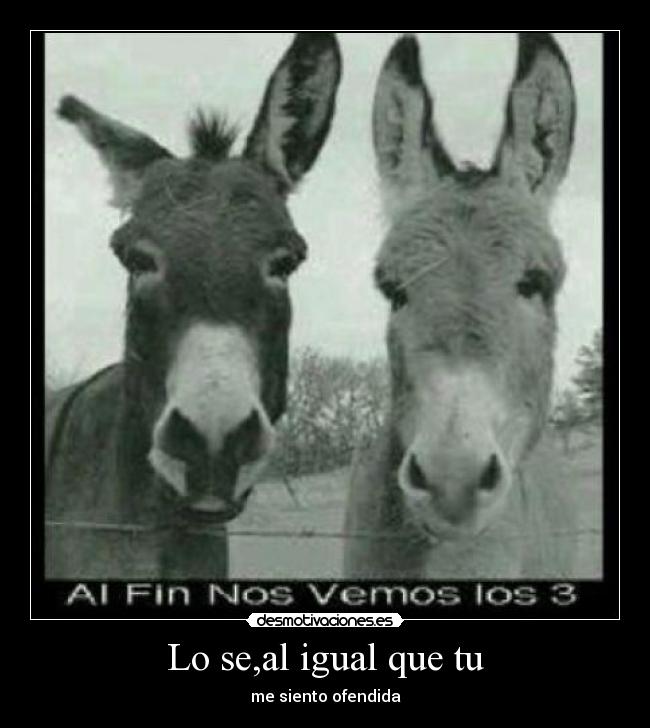 Lo se,al igual que tu - me siento ofendida