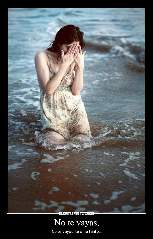 No te vayas, - No te vayas, te amo tanto...