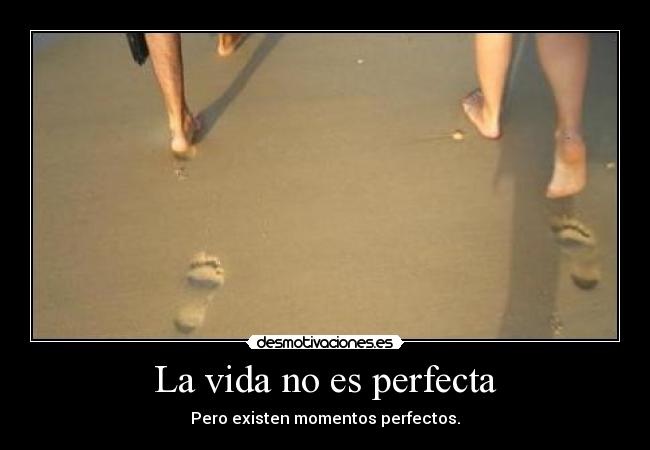 La vida no es perfecta - Pero existen momentos perfectos.