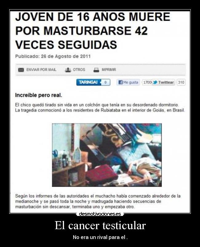 El cancer testicular - No era un rival para el .