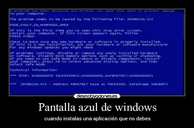 Pantalla azul de windows -