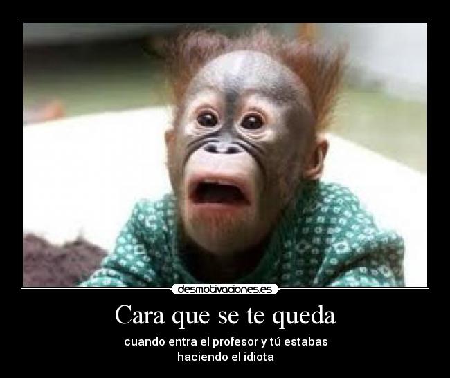 Cara que se te queda - cuando entra el profesor y tú estabas
haciendo el idiota
