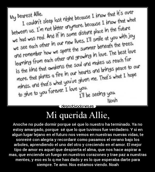 Mi querida Allie, - 