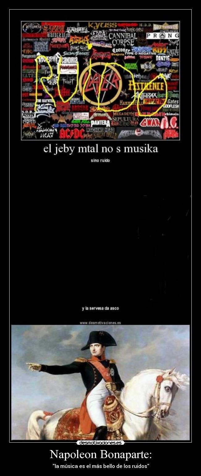 carteles napoleon musica metal desmotivaciones