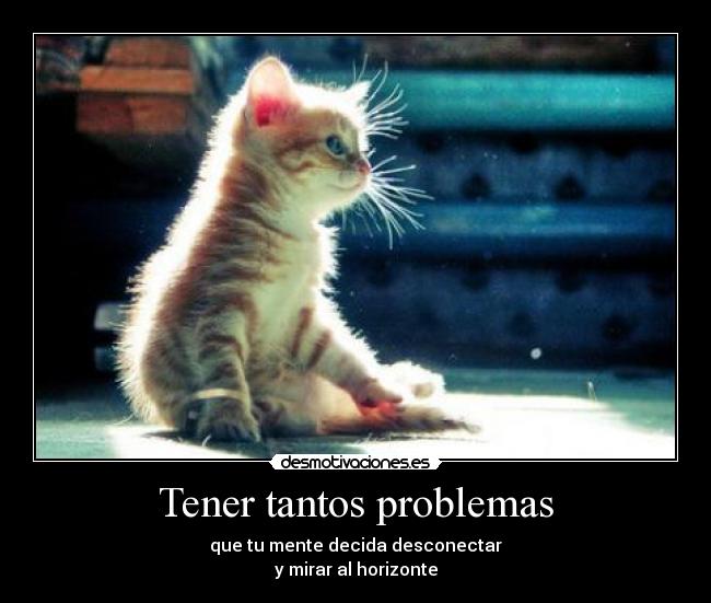 Tener tantos problemas - que tu mente decida desconectar
y mirar al horizonte
