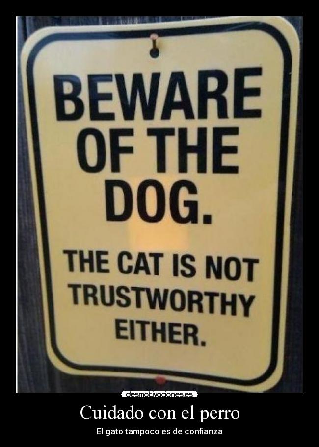 Cuidado con el perro - El gato tampoco es de confianza