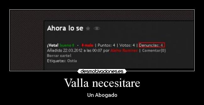 Valla necesitare - Un Abogado