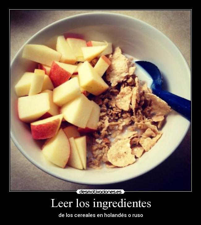 Leer los ingredientes -
