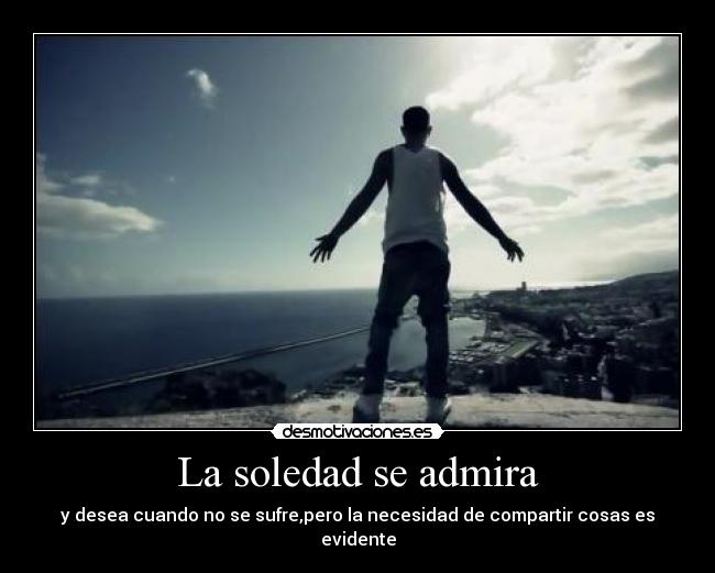 La soledad se admira - y desea cuando no se sufre,pero la necesidad de compartir cosas es evidente