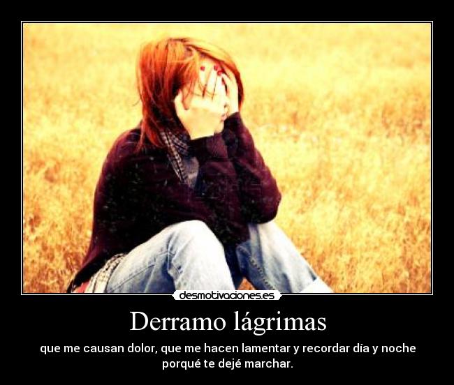 Derramo lágrimas - que me causan dolor, que me hacen lamentar y recordar día y noche
porqué te dejé marchar.
