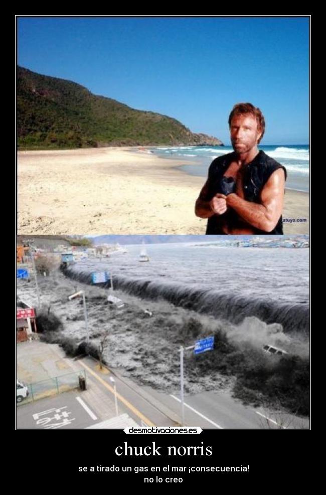 chuck norris - se a tirado un gas en el mar ¡consecuencia!
no lo creo