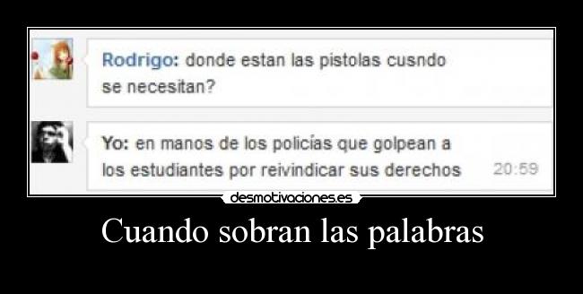 Cuando sobran las palabras - 