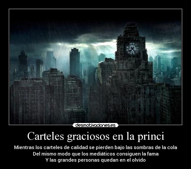 Carteles graciosos en la princi - 