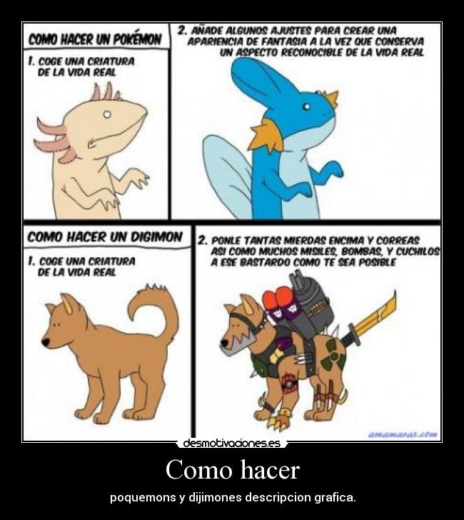 Como hacer - poquemons y dijimones descripcion grafica.