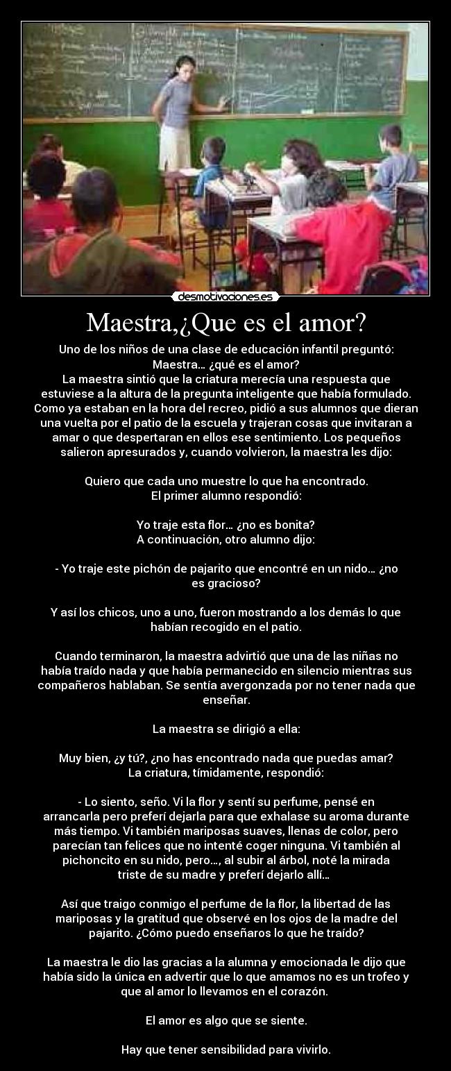 Maestra,¿Que es el amor? -