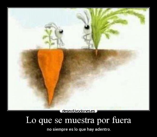 Lo que se muestra por fuera - no siempre es lo que hay adentro.