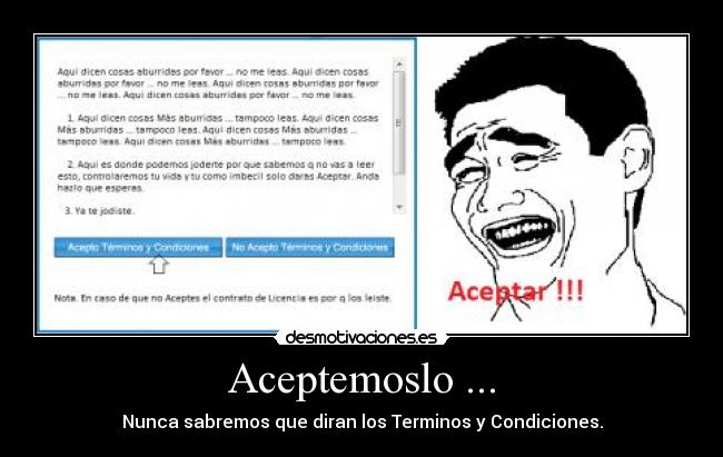 carteles terminos condiciones desmotivaciones